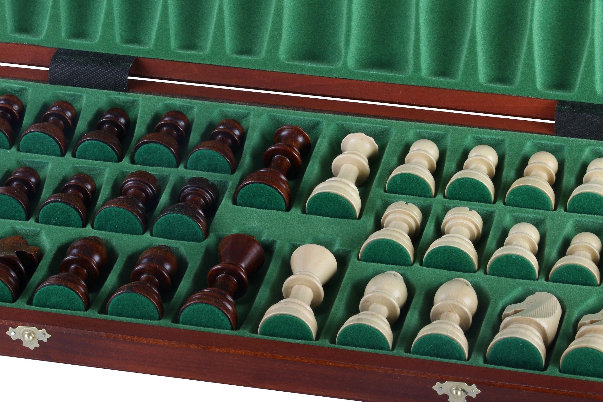 TOURNAMENT No 8 burned folding board, insert tray, wooden chess pieces - TOURNAMENT No 8 burned folding board, insert tray, wooden chess pieces