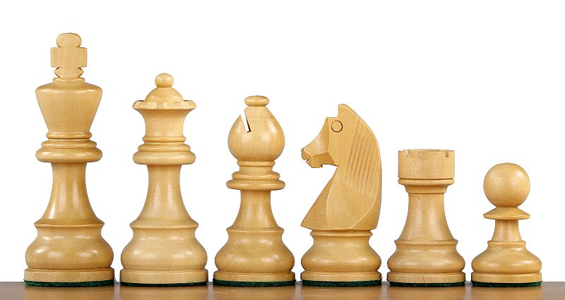 German Staunton Acacia/Boxwood chess pieces 3,5'' double queen - German Staunton Acacia/Boxwood chess pieces 3,5'' double queen