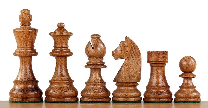 German Staunton Acacia/Boxwood chess pieces 4'' - German Staunton Acacia/Boxwood chess pieces 4''