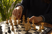 No5 Black Chessboard + 3.5" French Ebonised pieces
