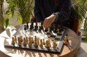 No6 Black Chessboard+ 3.75" French Ebonised pieces