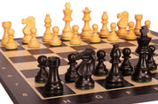 Juego de ajedrez «French»: tablero (casillas de 40 mm), piezas (rey de 80 mm)