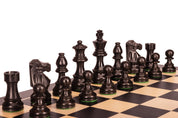 No6 Black Chessboard+ 3.75" French Ebonised pieces
