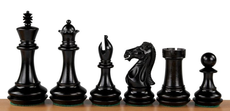 CHAMPFERED BASE EBONY 4,25" chess pieces - CHAMPFERED BASE EBONY 4,25" chess pieces