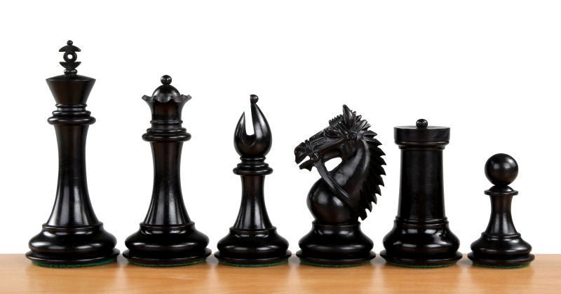 MADE IN AMERICA KNIGHT EBONY 4,25" chess pieces - 534d240b3a716220f65f36dfdc39bedf