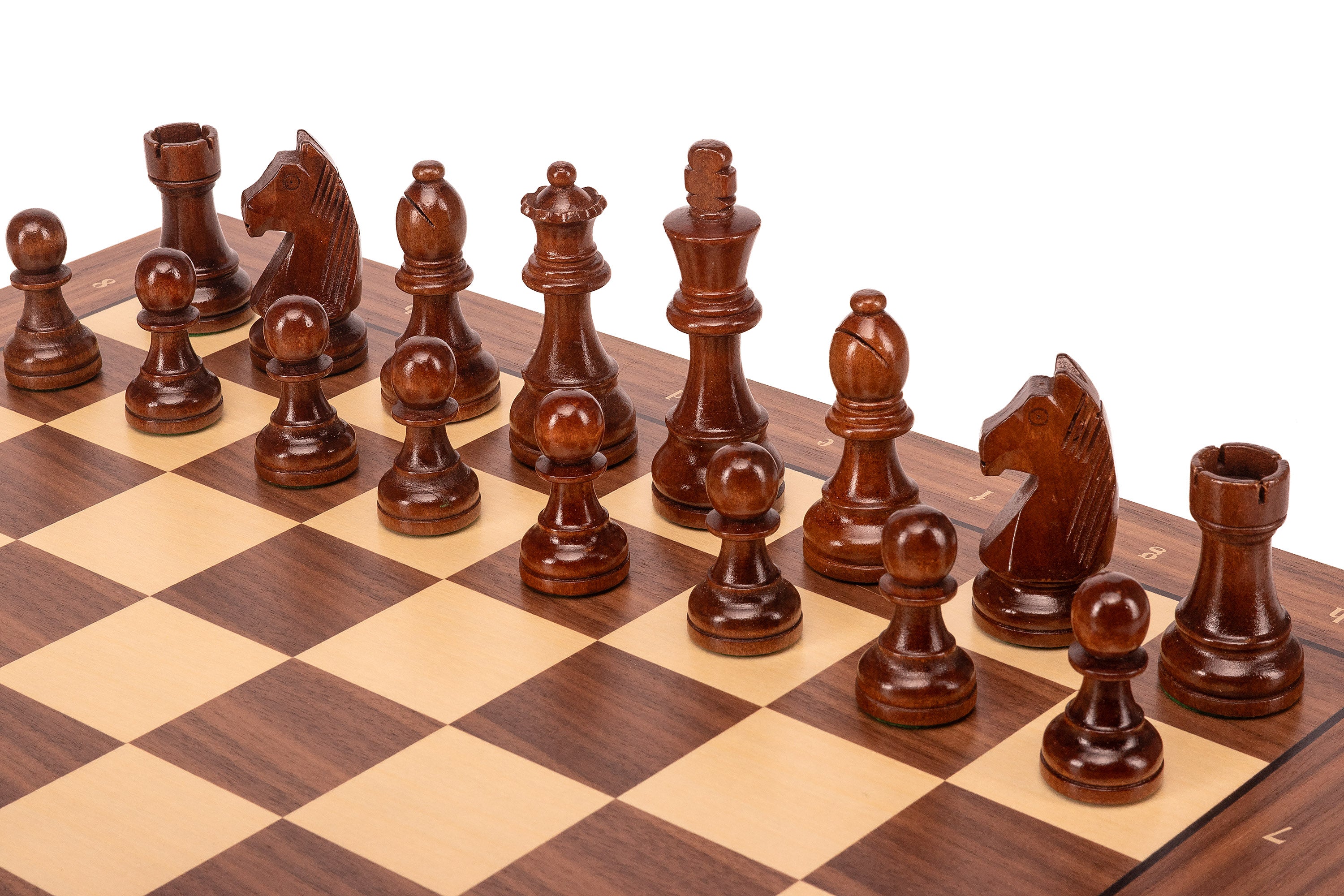 Juego de ajedrez German Walnut | Rey de 98 mm | Casilla de 50 mm | De madera - Juego de ajedrez German Walnut | Rey de 98 mm | Casilla de 50 mm | De madera