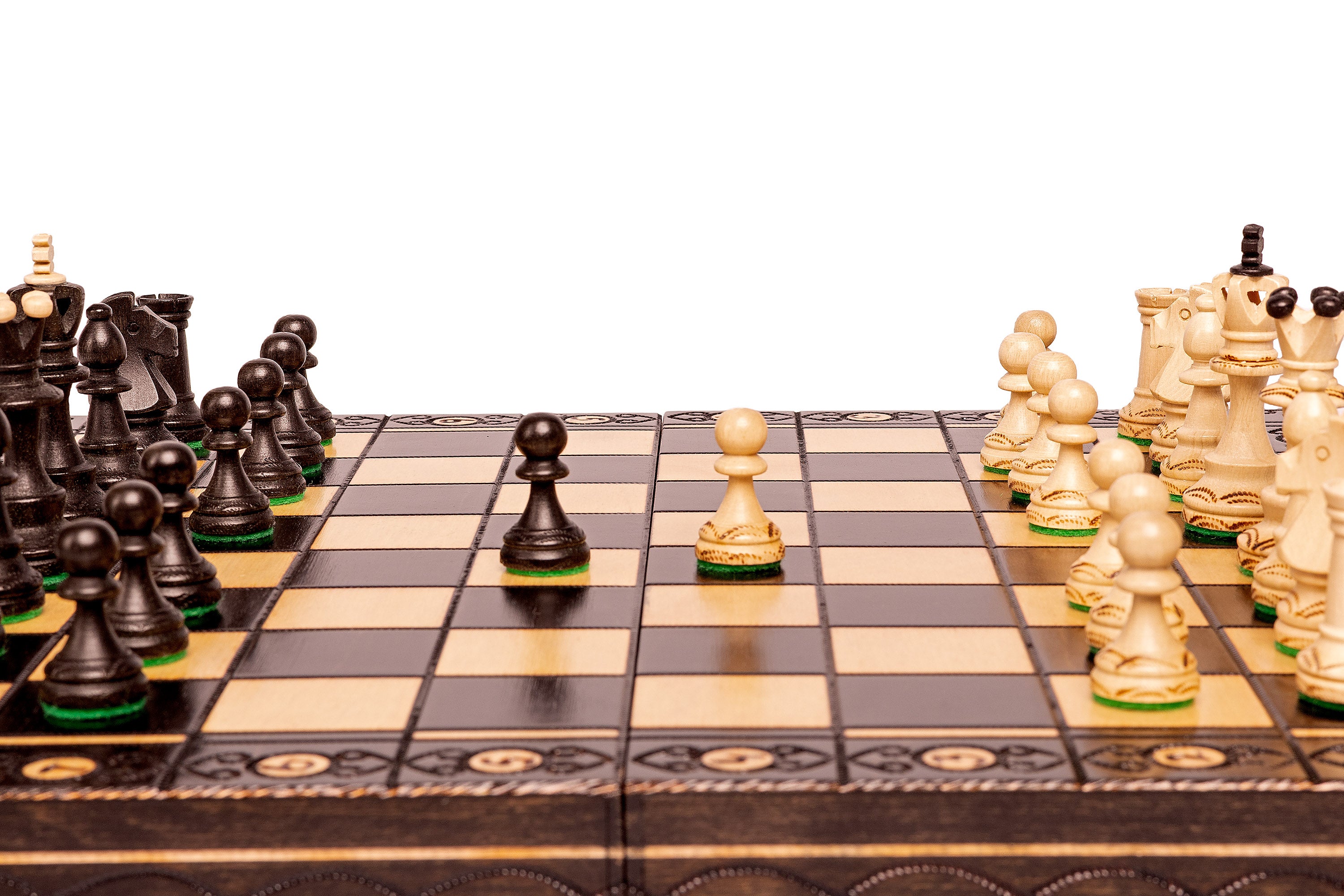 Large carved SENATOR CHESS SET (42x42cm) – black - Large carved SENATOR CHESS SET (42x42cm) – black