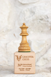 Puchar drewniany szachowa figura - Hetman (13,5 cm)