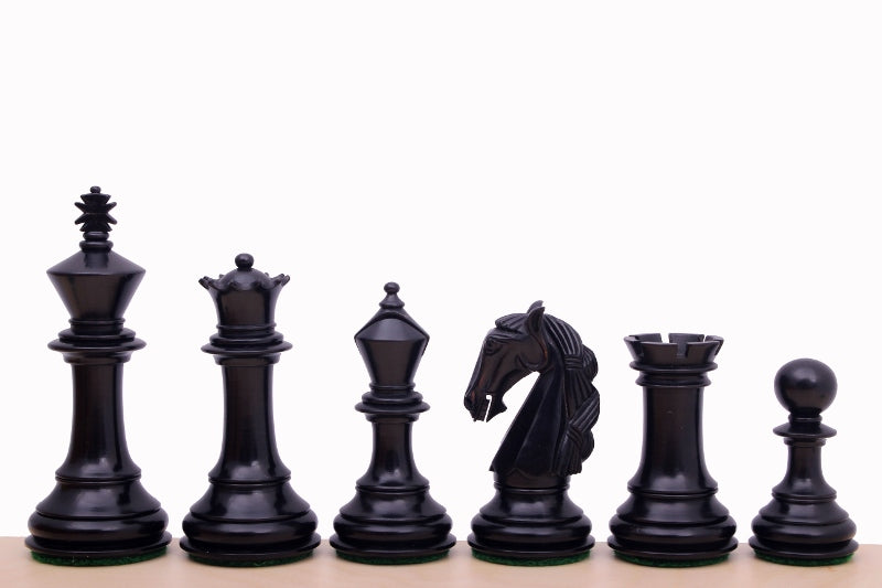 Colombian Staunton Ebonised 4" chess pieces - 8530d47991f5f906c77fb170607bde7f