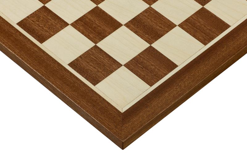 Wooden chessboard 38 mm (without notation) mahogany/sycamore - Wooden chessboard 38 mm (without notation) mahogany/sycamore