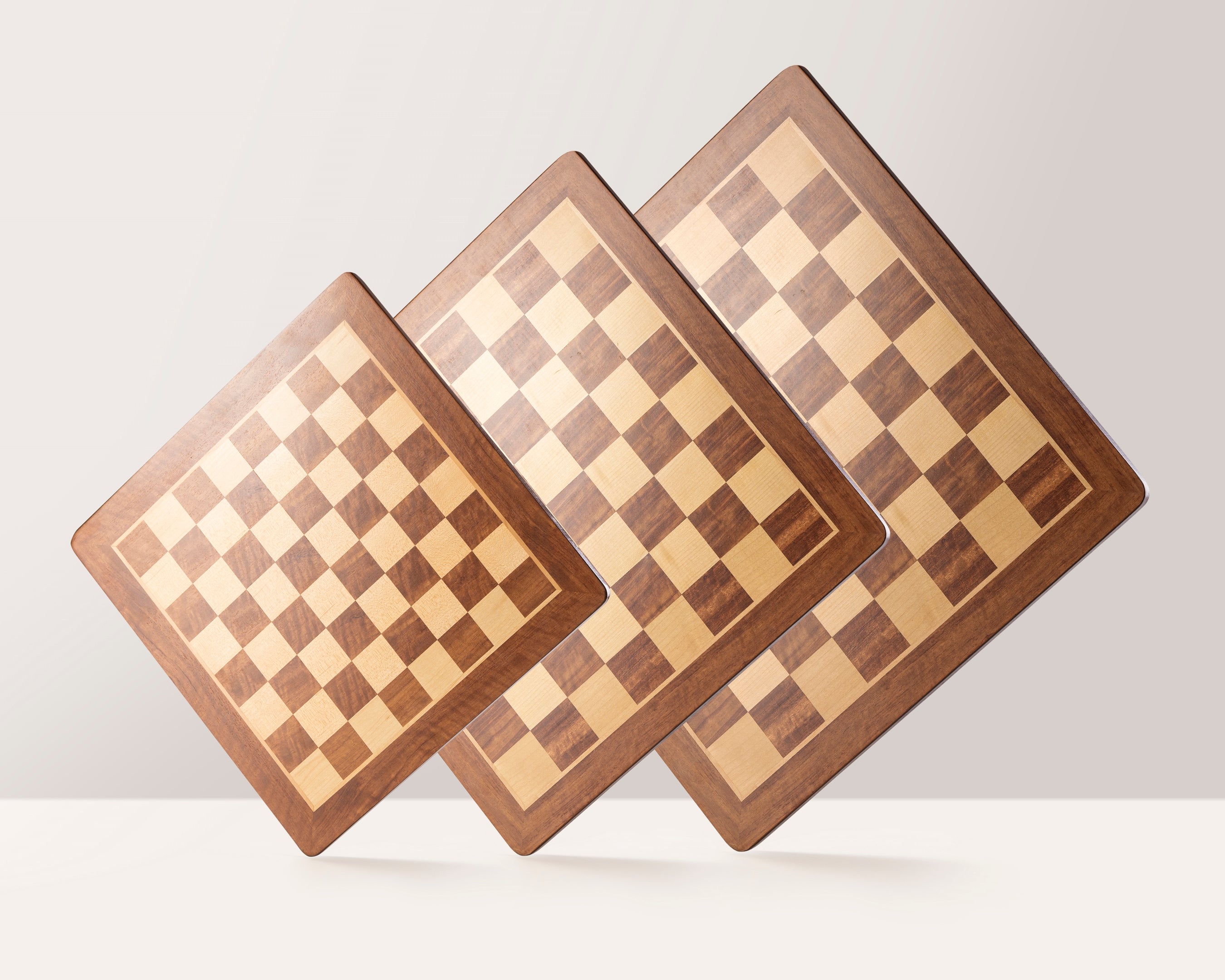 Size No 6 (58 mm squares, without notation, rounded corners) padauk/maple chessboard - Size No 6 (58 mm squares, without notation, rounded corners) padauk/maple chessboard