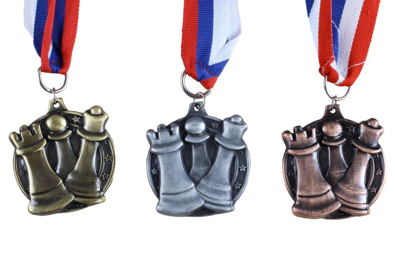 Medalla de ajedrez redonda - dorada - Medalla de ajedrez redonda - dorada