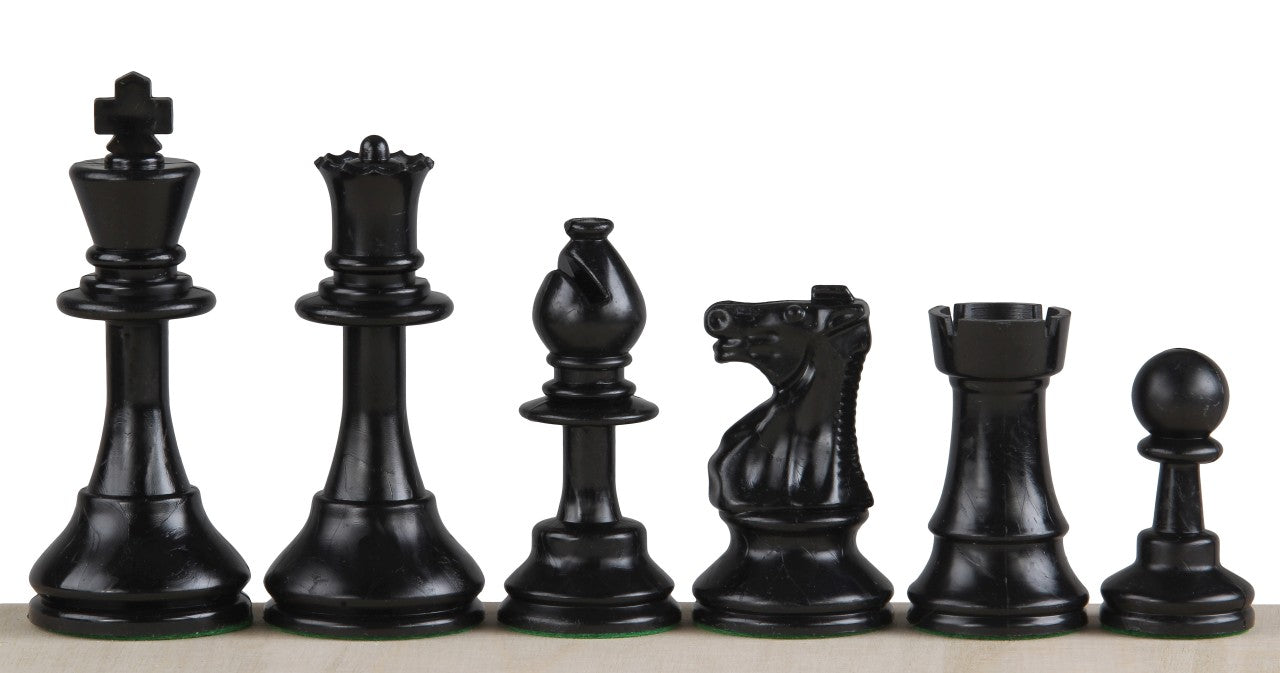 Club Staunton chess pieces No. 6, cream/black (king 96 mm) - Club Staunton chess pieces No. 6, cream/black (king 96 mm)