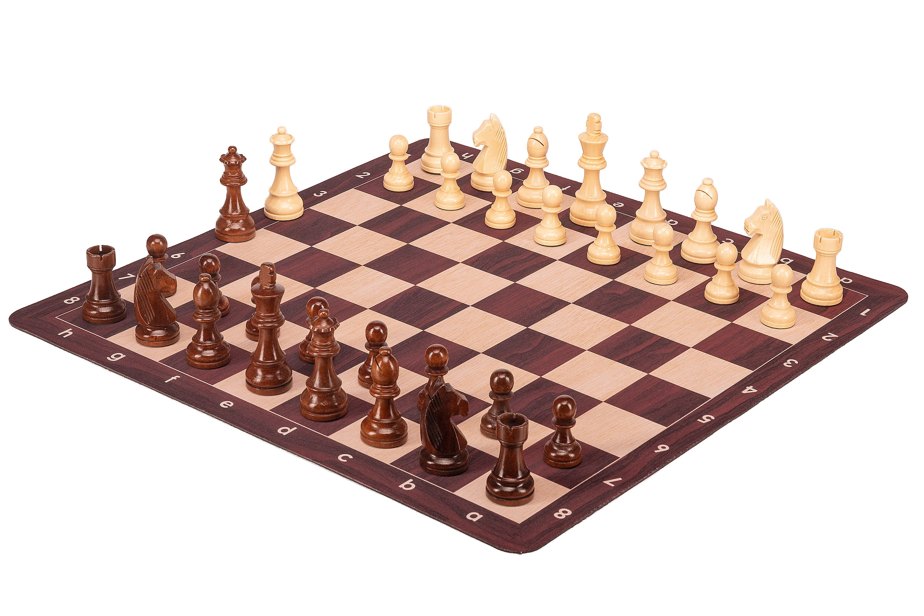 Roll-up chessboard no. 6 (51 cm), non-slip MAHOGANY bottom - Roll-up chessboard no. 6 (51 cm), non-slip MAHOGANY bottom
