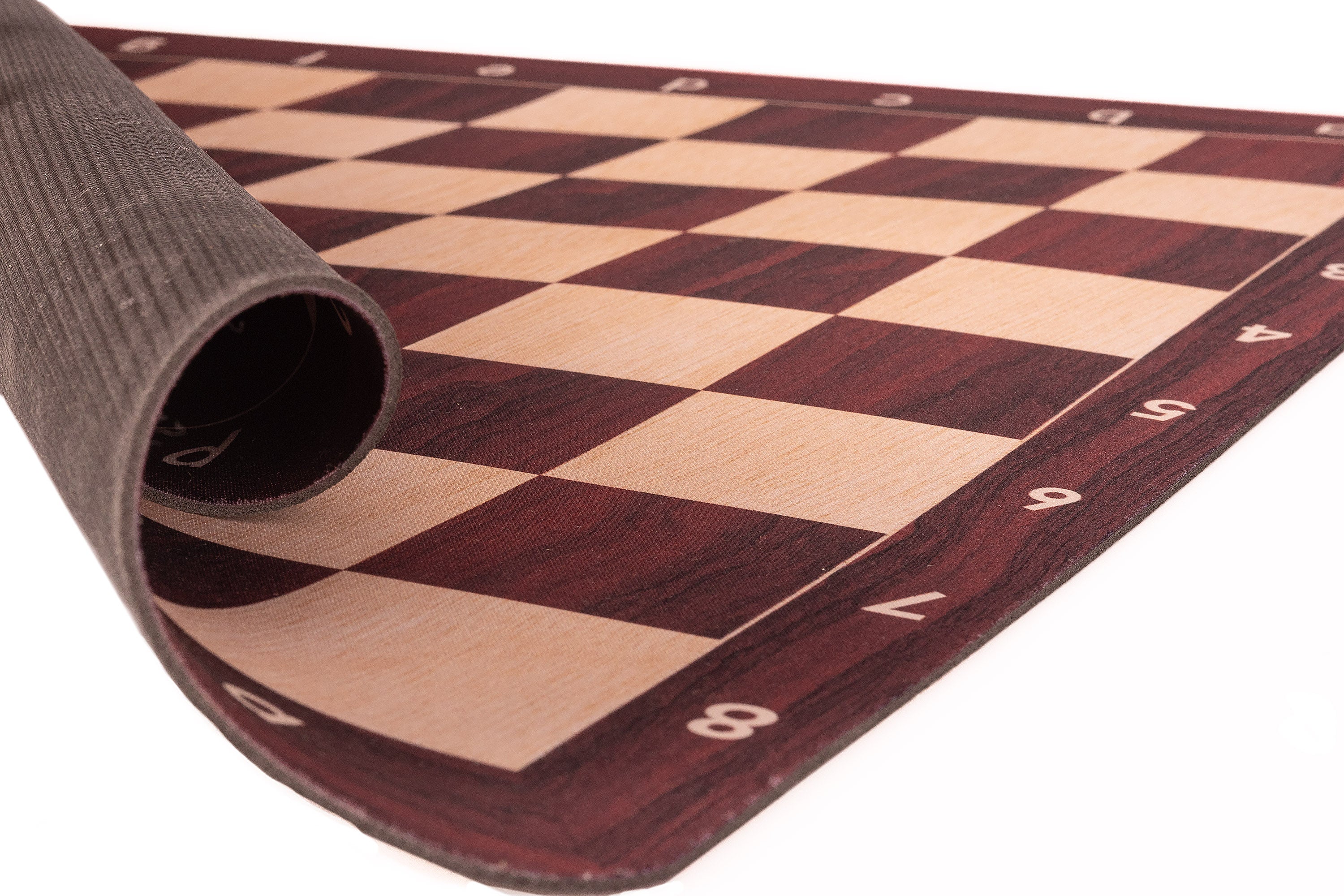 Roll-up chessboard no. 6 (51 cm), non-slip MAHOGANY bottom - Roll-up chessboard no. 6 (51 cm), non-slip MAHOGANY bottom