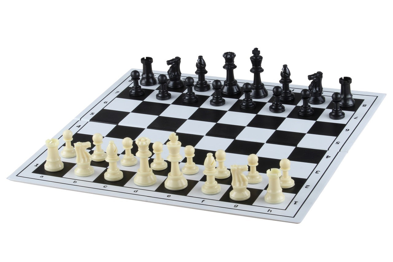 Plastic folding chessboard No. 4, white and brown - Plastic folding chessboard No. 4, white and brown