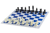 Plastic folding chessboard 4+, white and blue