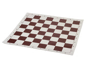 Vinyl roll-up chess board, white/brown