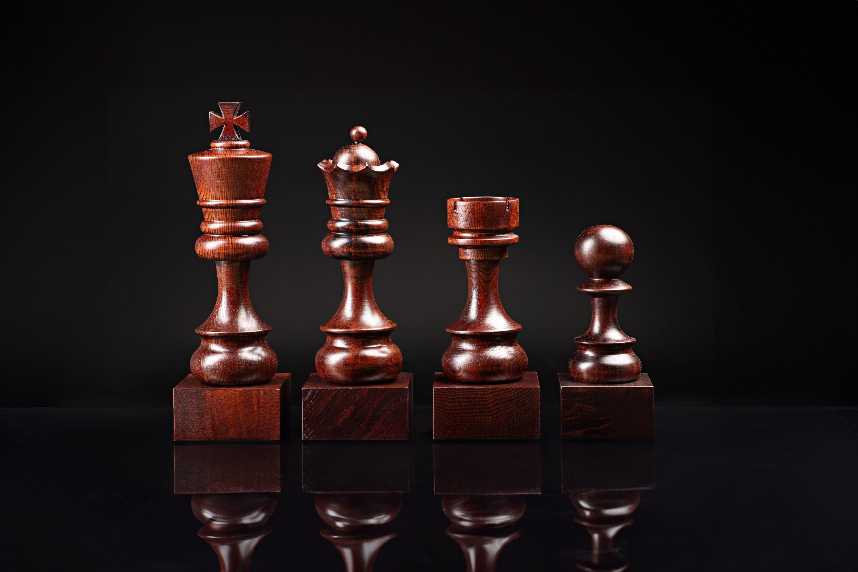 Wooden Chess Trophie - Black Pawn - Wooden Chess Trophie - Black Pawn