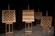 Elegante juego de ajedrez de madera DE DEMOSTRACIÓN: tablero (80 x 80 cm) con piezas