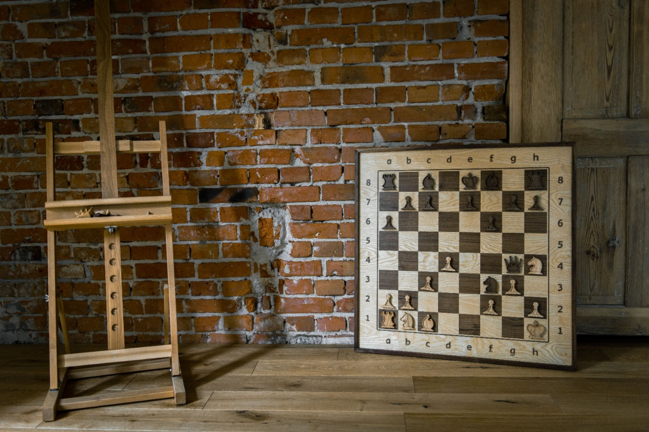 Elegante juego de ajedrez de madera DE DEMOSTRACIÓN: tablero (80 x 80 cm) con piezas - Elegante juego de ajedrez de madera DE DEMOSTRACIÓN: tablero (80 x 80 cm) con piezas