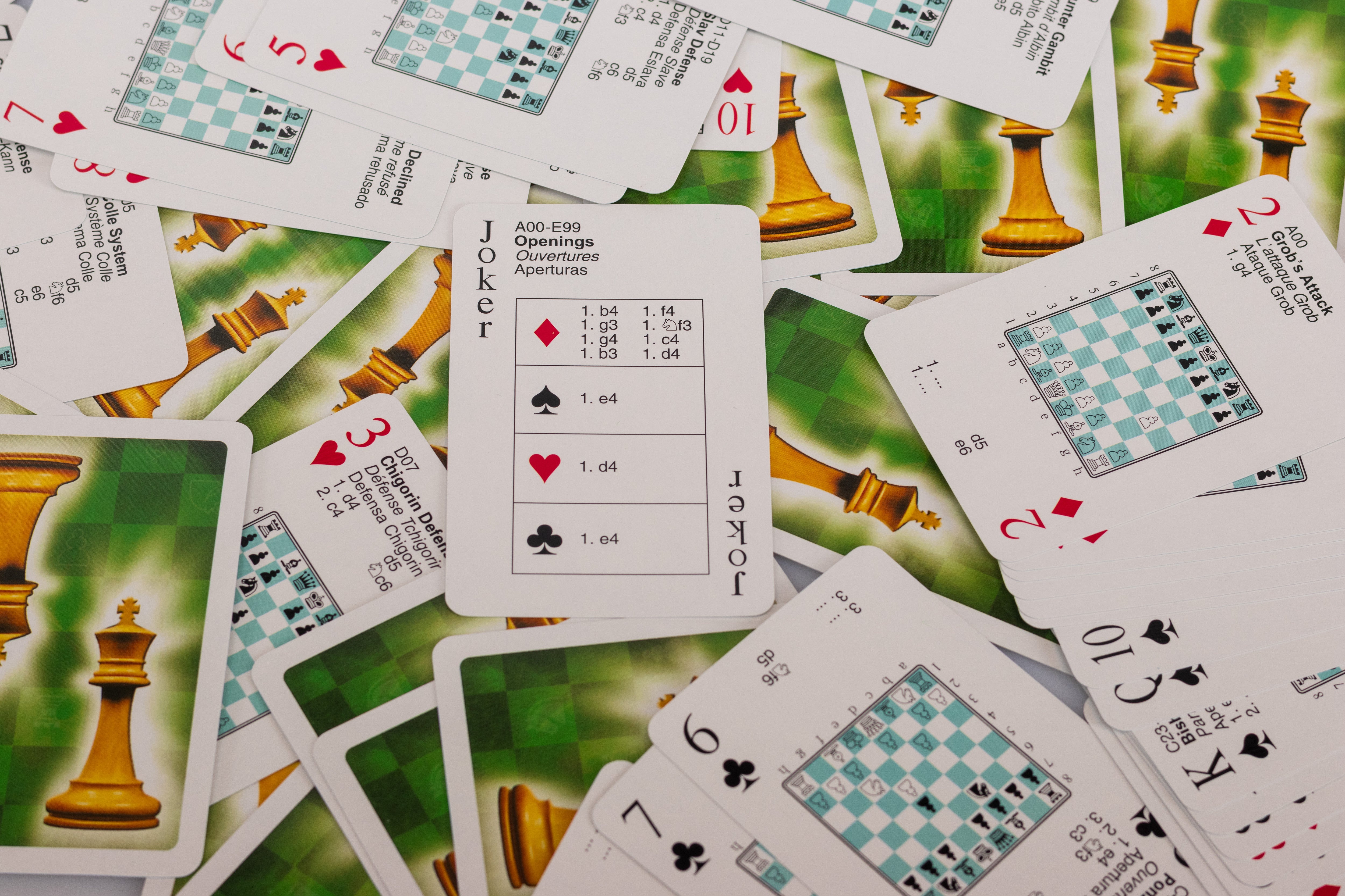 Chess playing cards - find out the most popular debuts! - Chess playing cards - find out the most popular debuts!