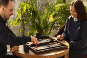 Backgammon in a wooden case (52 x 43.5 cm)