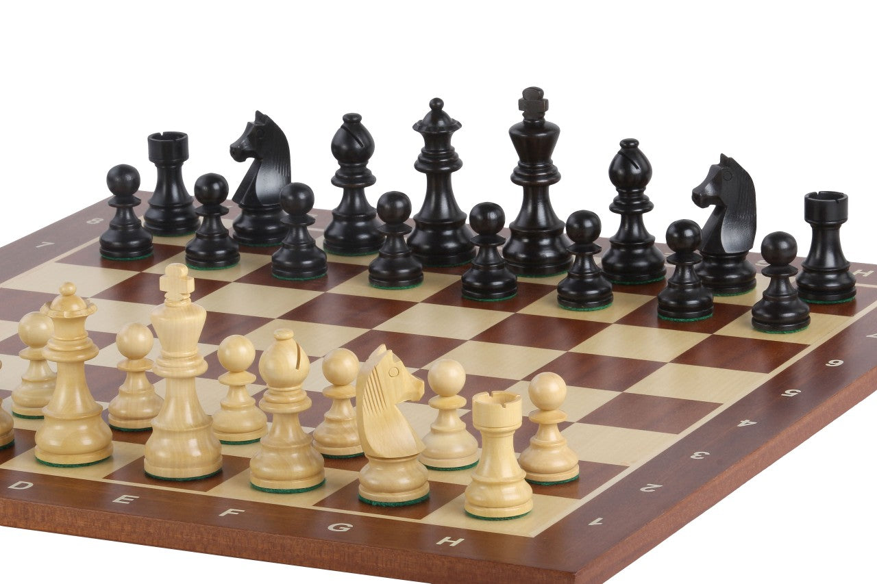 Tournament chess set No. 6 - 58mm board + German Knight 3.75" pieces - Tournament chess set No. 6 - 58mm board + German Knight 3.75" pieces