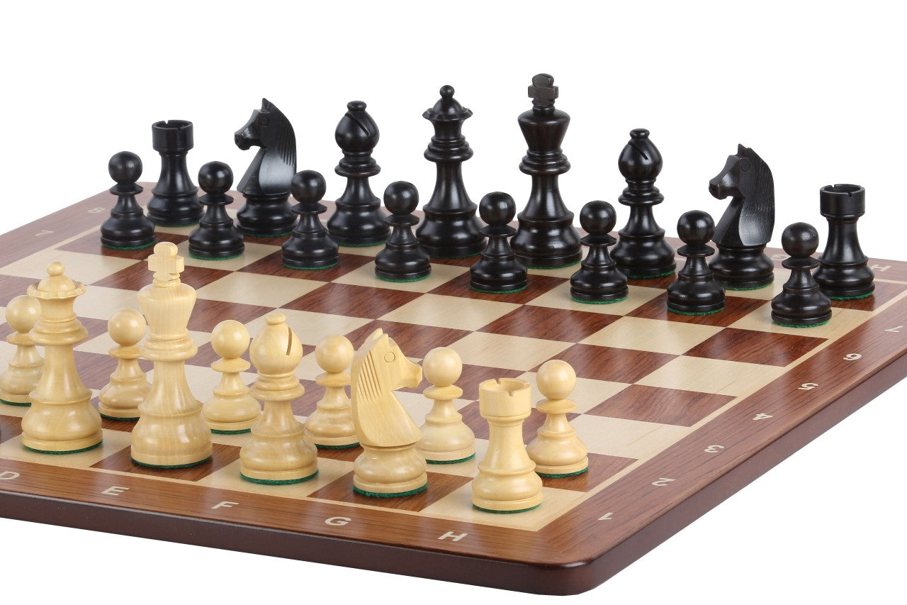 Tournament chess set No. 6 - 58mm board + German Knight 3.75" pieces - Tournament chess set No. 6 - 58mm board + German Knight 3.75" pieces