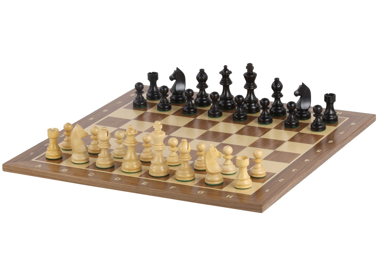Tournament chess set No. 6 - 58mm board + German Knight 3.75" pieces - Tournament chess set No. 6 - 58mm board + German Knight 3.75" pieces