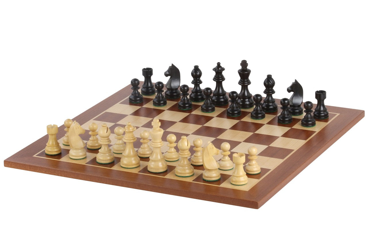 Tournament chess set No. 5 - 50mm board + German Knight 3.5" pieces - Tournament chess set No. 5 - 50mm board + German Knight 3.5" pieces