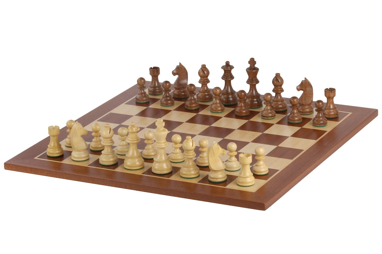 Tournament chess set No. 6 - 58mm board + German Knight 3.75" pieces - Tournament chess set No. 6 - 58mm board + German Knight 3.75" pieces