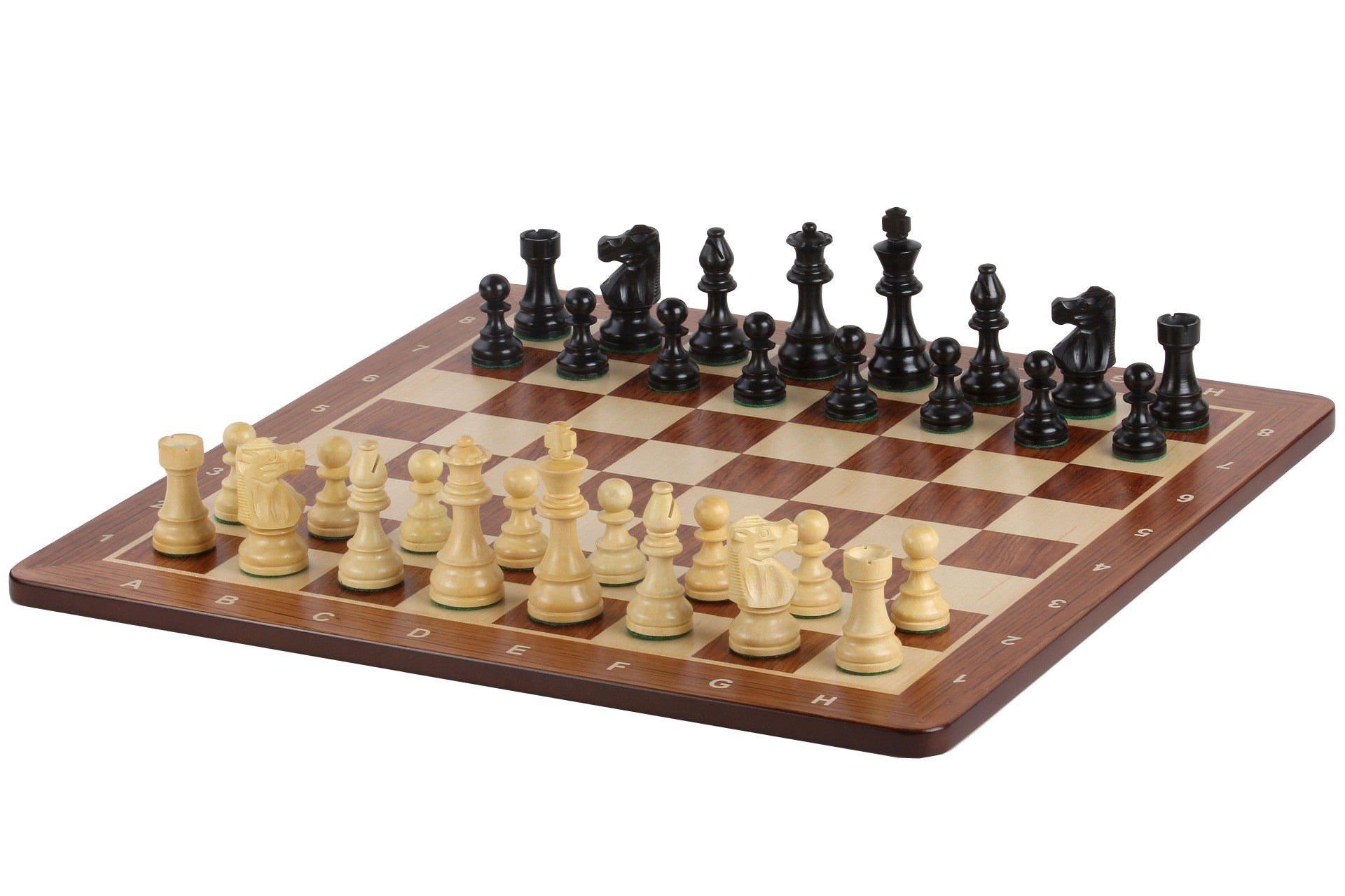 No6 Padauk Chessboard+3.75" French Ebonised pieces - No6 Padauk Chessboard+3.75" French Ebonised pieces