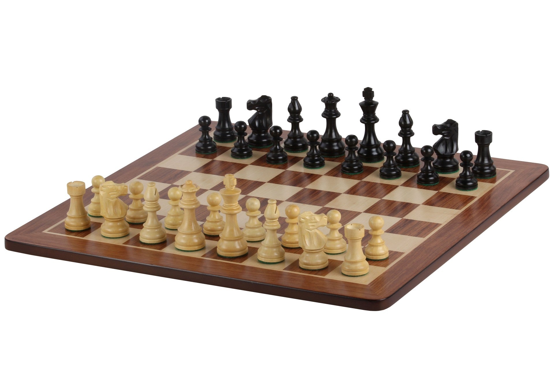 No6 Padauk Chessboard+3.75" French Ebonised pieces - No6 Padauk Chessboard+3.75" French Ebonised pieces