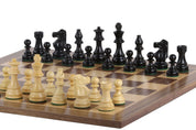 No5 Walnut Chessboard+ 3.5" French Ebonised pieces