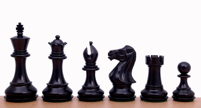 Stallion Knight Ebonised 3,5" chess pieces - Stallion Knight Ebonised 3,5" chess pieces