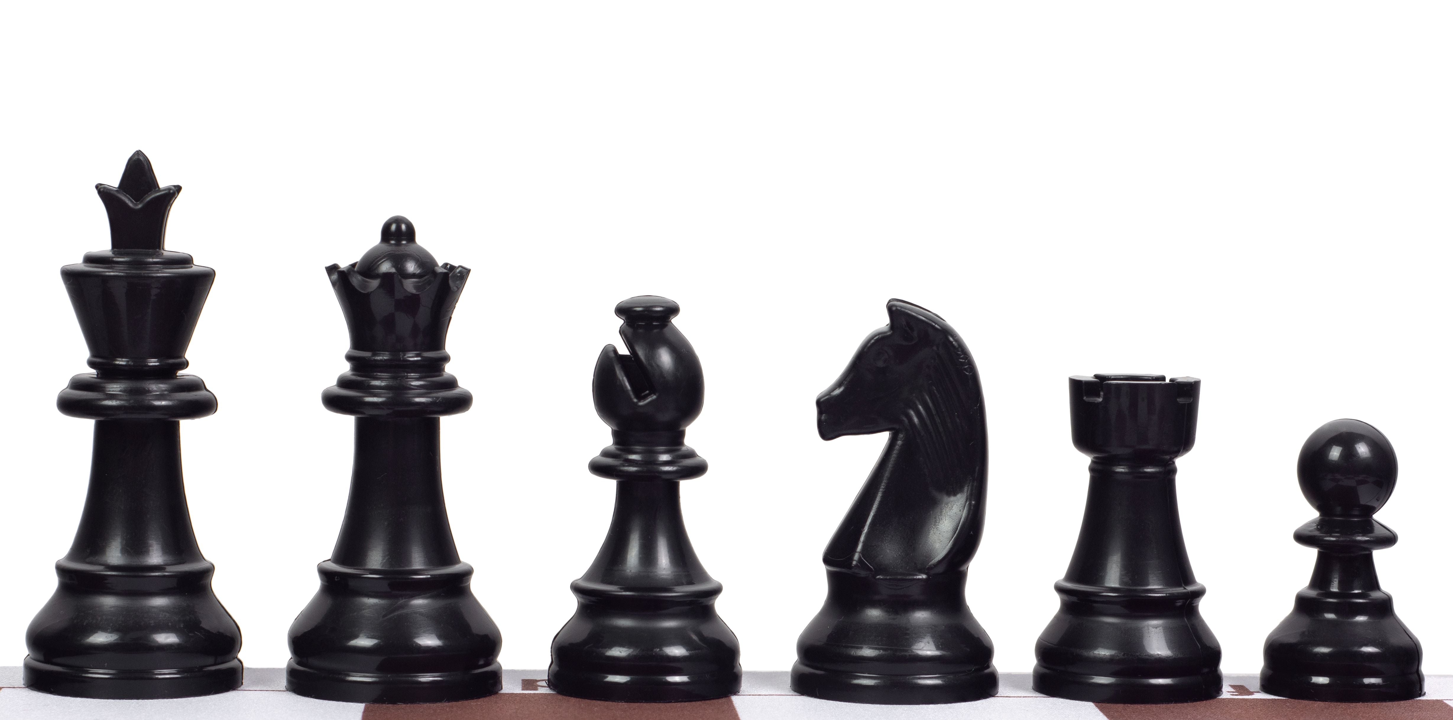 Staunton no 4+ plastic chess pieces, unweighted - Staunton no 4+ plastic chess pieces, unweighted