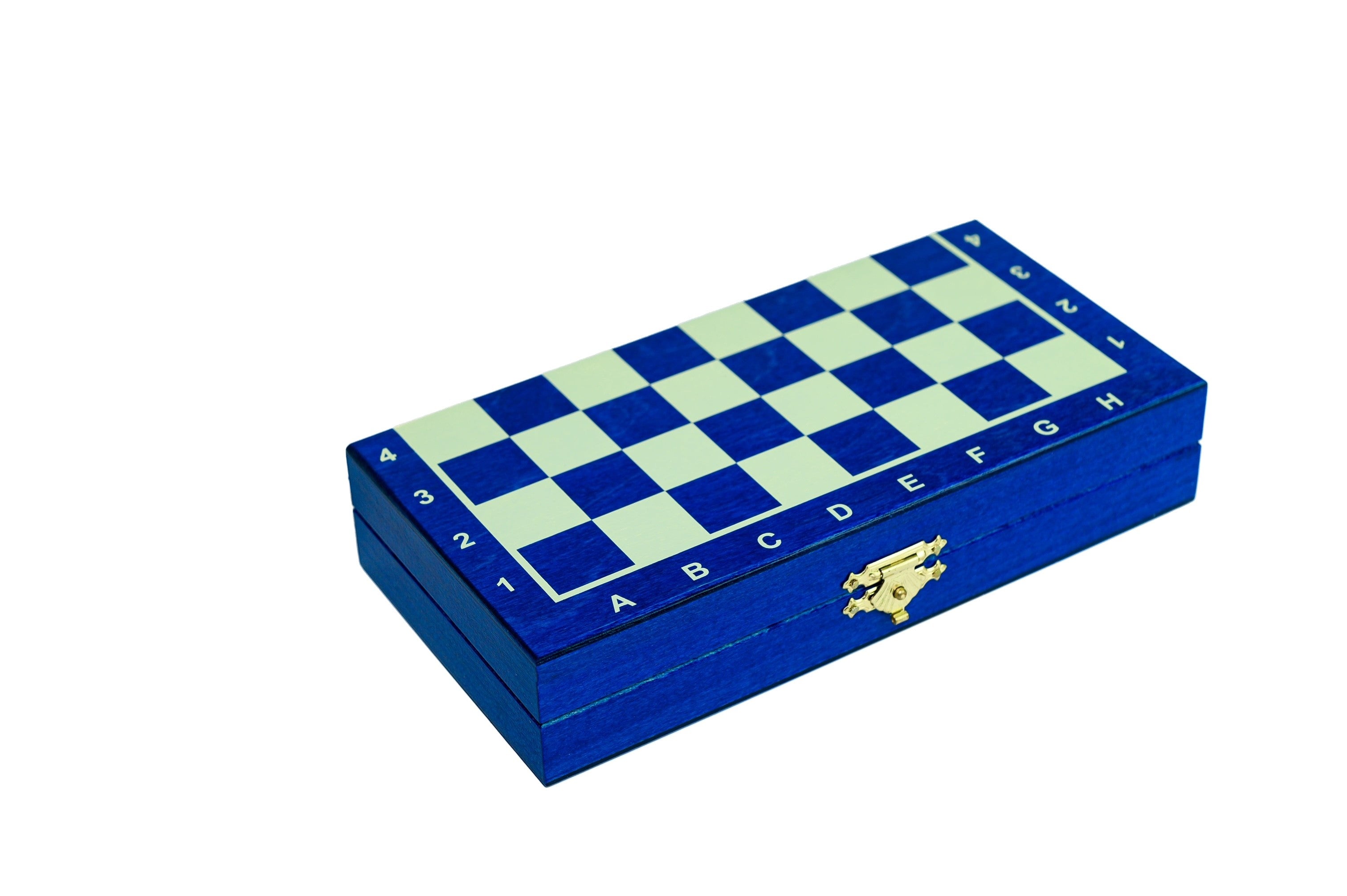 MAGNETIC wooden chess mini (20cm) - blue - MAGNETIC wooden chess mini (20cm) - blue