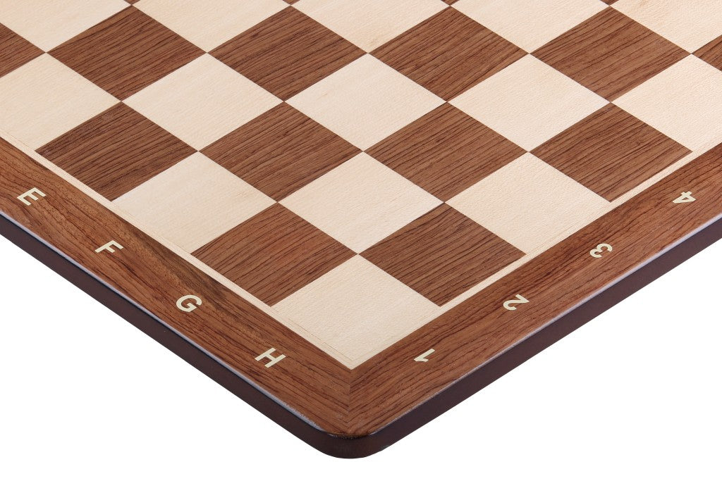 Chess board No. 6 (with description) paduk/ maple (marquetry) - round corners - Chess board No. 6 (with description) paduk/ maple (marquetry) - round corners
