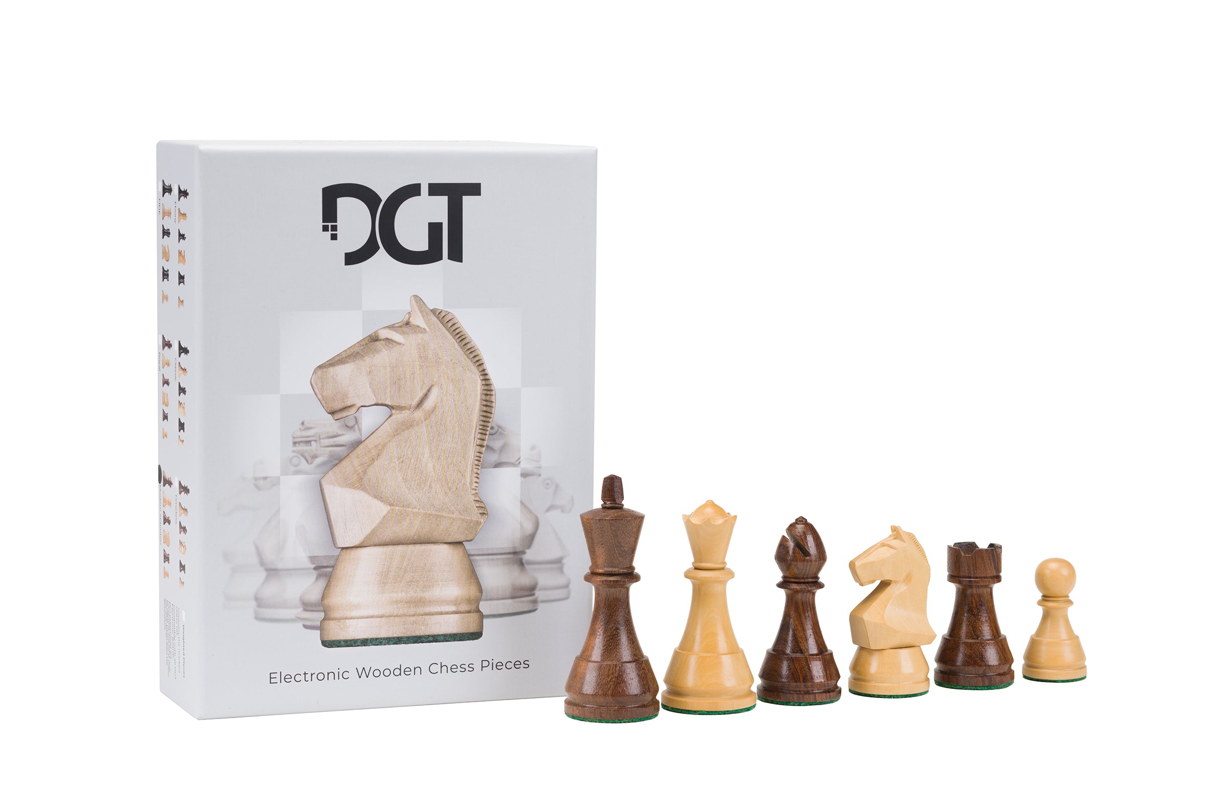 DGT modern wooden chess pieces for electronic boards - additionally weighted - DGT modern wooden chess pieces for electronic boards - additionally weighted