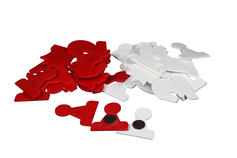 MAGNETIC PIECES for DEMO chessboard white/red - MAGNETIC PIECES for DEMO chessboard white/red