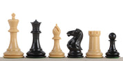 Exclusive Staunton chess pieces No. 6, cream/black, metal weighted (king 95 mm)