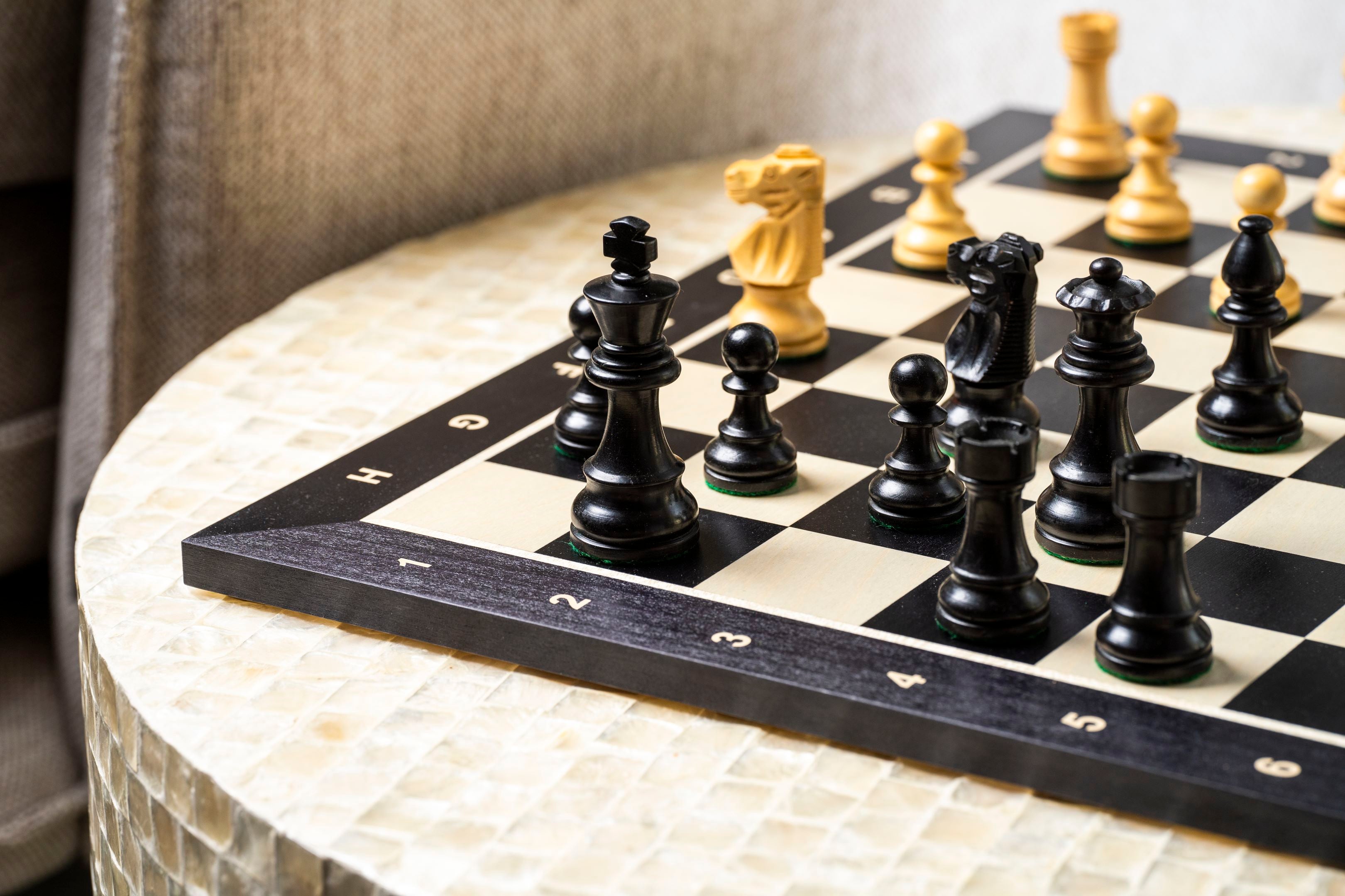 French Staunton Ebonised 3,5" chess pieces - French Staunton Ebonised 3,5" chess pieces