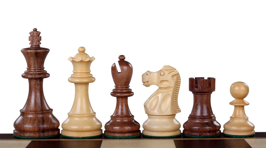 Reykjavik Acacia/Boxwood chess pieces 3,75'' - Reykjavik Acacia/Boxwood chess pieces 3,75''