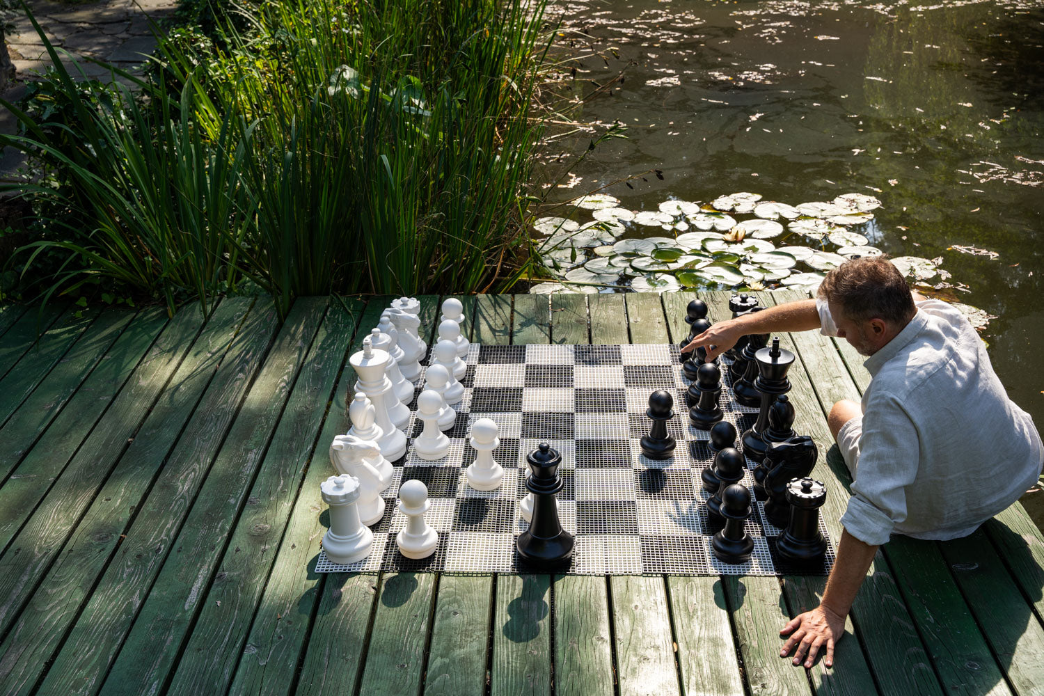 Medium-sized garden chess set (41cm king) - Medium-sized garden chess set (41cm king)