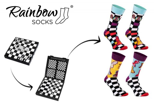 Calcetines de ajedrez Rainbow Socks - tallas 41-46 - Calcetines de ajedrez Rainbow Socks - tallas 41-46