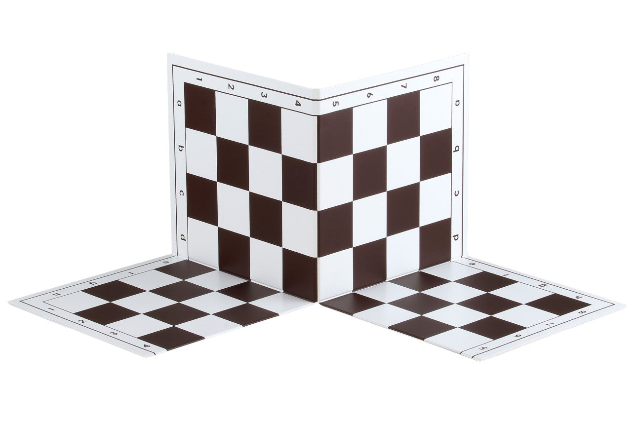 Plastic double folding chessboard no. 4+, white and brown - Plastic double folding chessboard no. 4+, white and brown