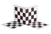 Plastic double-folding chessboard No. 6, white and brown