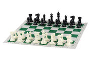 Rollable vinyl checkerboard No. 6, white and green