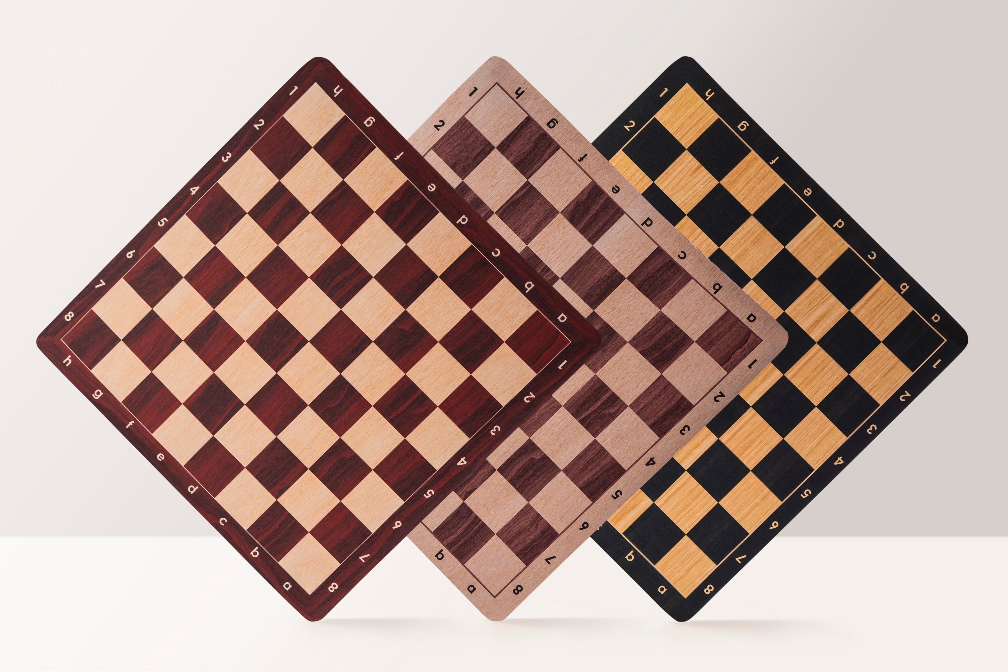 Roll-up chessboard no. 6 (51 cm), non-slip MAHOGANY bottom - Roll-up chessboard no. 6 (51 cm), non-slip MAHOGANY bottom